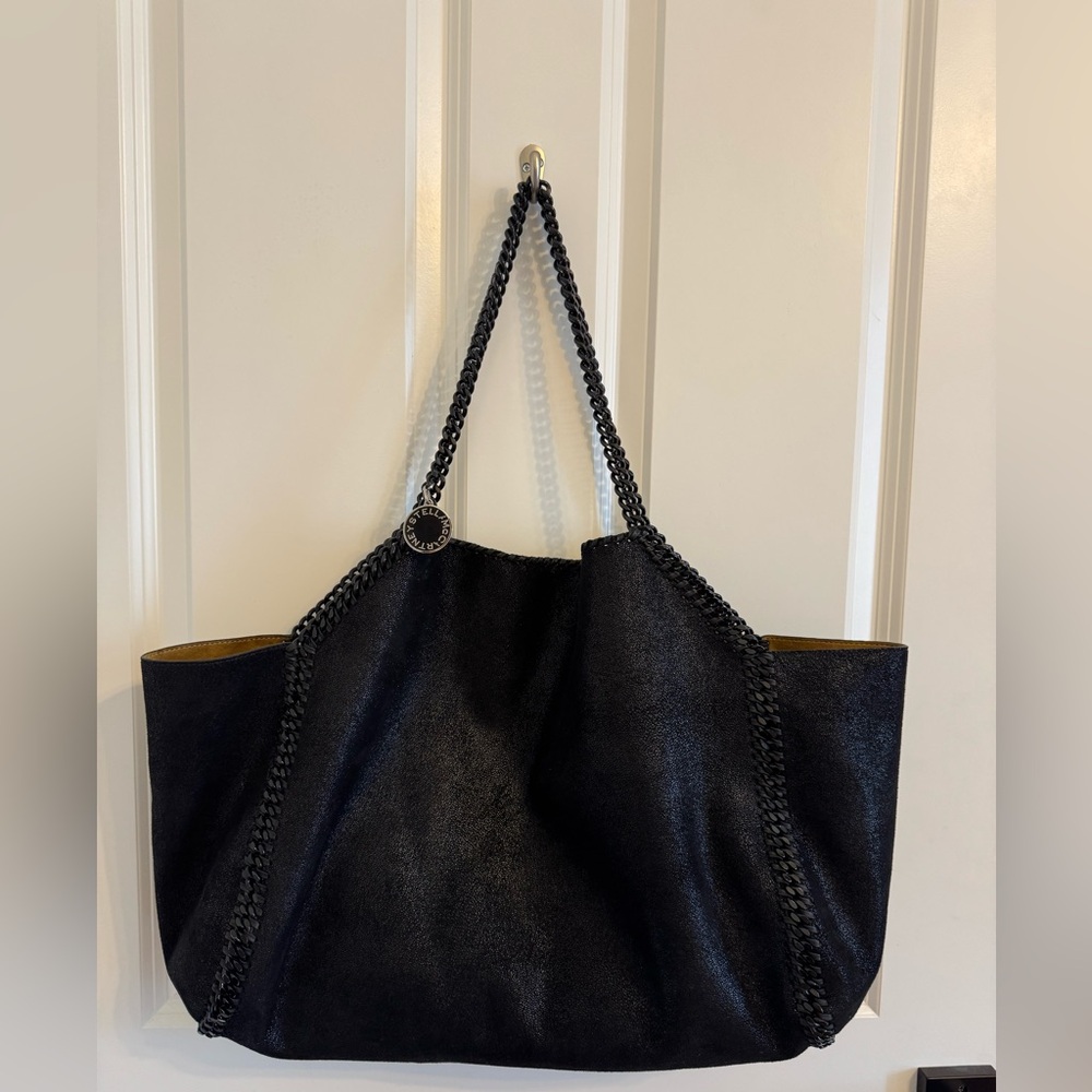 STELLA MCCARTNEY Falabella Black Reversible Tote Bag Purse